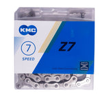 KMC CHAIN 1/2 x 3/32 x 116 links, KMC , Z7, Fits most 6, 7, 8 Speed, pin length 7.3mm, SILVER 