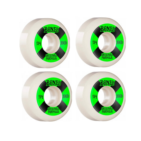 Bones Skateboard Wheels 100's White Green V5 54mm