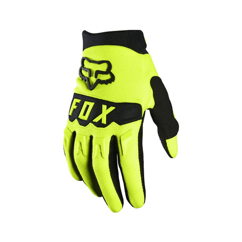 FOX YOUTH DIRTPAW GLOVES - FLO YELLOW SIZE:LARGE